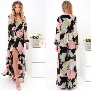 Lulus Wondrous Water Lillies maxi dress